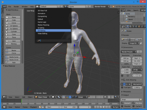 Documentation:Texture painting a skin blender - MakeHuman Community Wiki